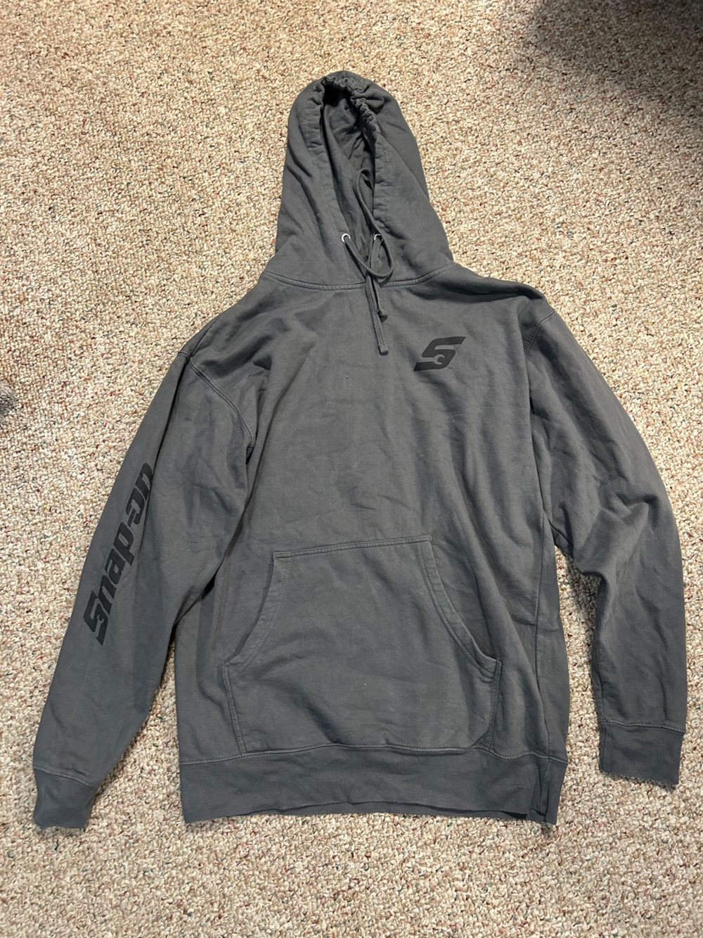 Snap Pullover Hoodie in Black with Subtle Logo